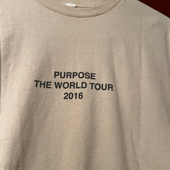 PURPOSE THE WORLD TOUR 2016 BIEBER 6 T-SHIRT Sz Small Gildan Heavy Cotton - Picture 4 of 8